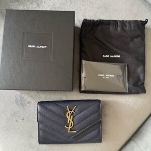 Saint Laurent Mini Wallet - Navy - SLG